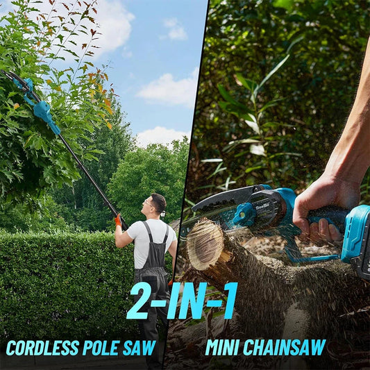 2.8m Extension Pole Rod Brushless Chainsaw 6'' High Branch Electric Saw Garden Tree Pruning Power Tool For Makita Battery