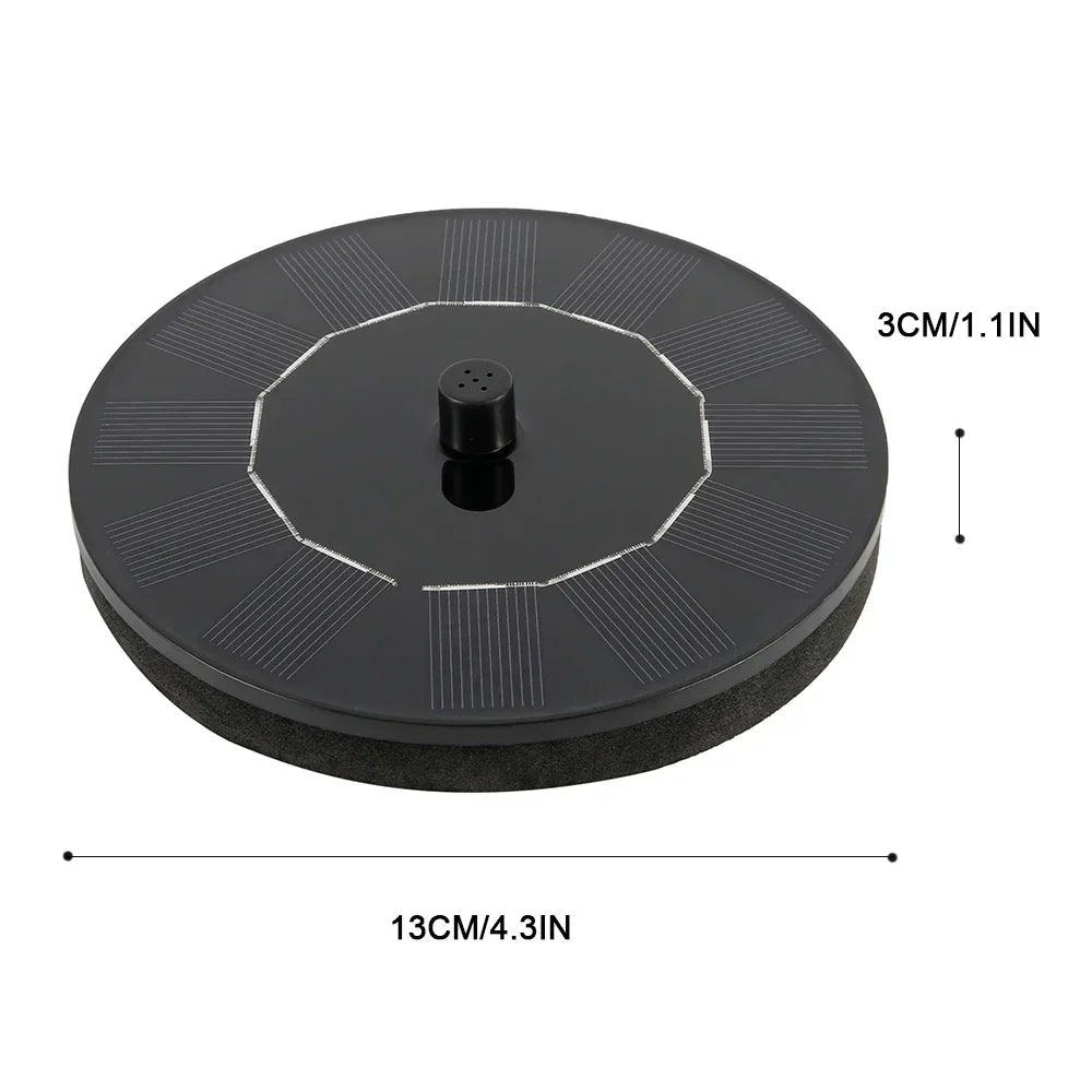 13cm Solar Fountain Pump Floating Solar Panel Bird Baths Water Fountain with 6 Nozzles for Garden Outdoor Water Pool Pond Decor
