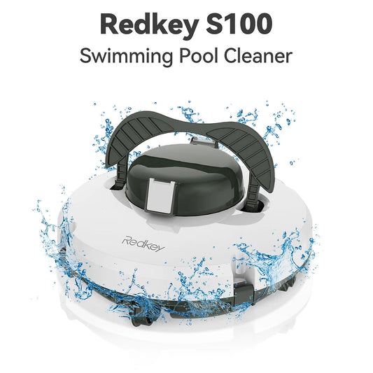 Redkey S100 Cordless Robot Pool Cleaner 28W 5200mAh 130-Min 180μm Filtration Auto-Cleaning Pool Vacuum Cleaner IPX8 Waterproof