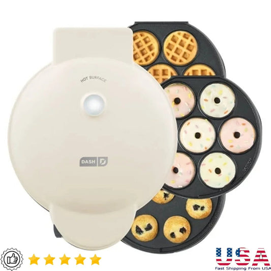 MultiMaker Treat Maker System Nonstick 7 Cavity Waffle Donut Cupcake Plates 800W Easy Cleanup Recipe Guide Family Fun