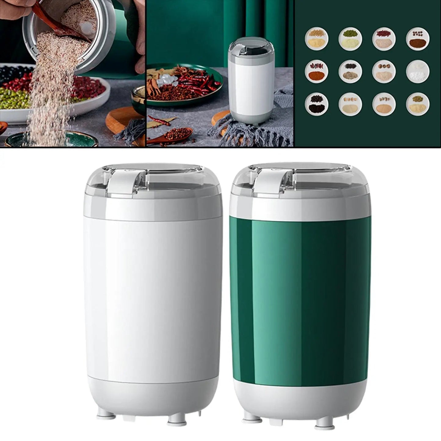 Coffee Bean Grinder Herb Grinder, Quick Grinding Electric Grinder for Herbs Grains