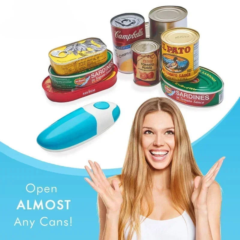 Portable Automatic Can Opener Electric Can Opener Hands-Off/Smooth Edge/Battery Operated One Touch Opener Electric Can Openers