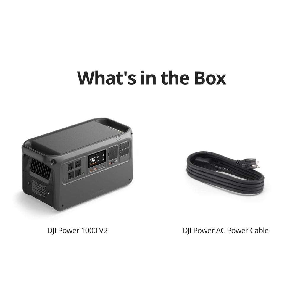 DJI Power 1000 V2 Portable Power Station, 1024Wh LFP Battery, Compact Size, 2600W Stable Output, 0-80% Recharge in 37 Mins, Electric Generator for Home, Camping, RVs, Off-Grid