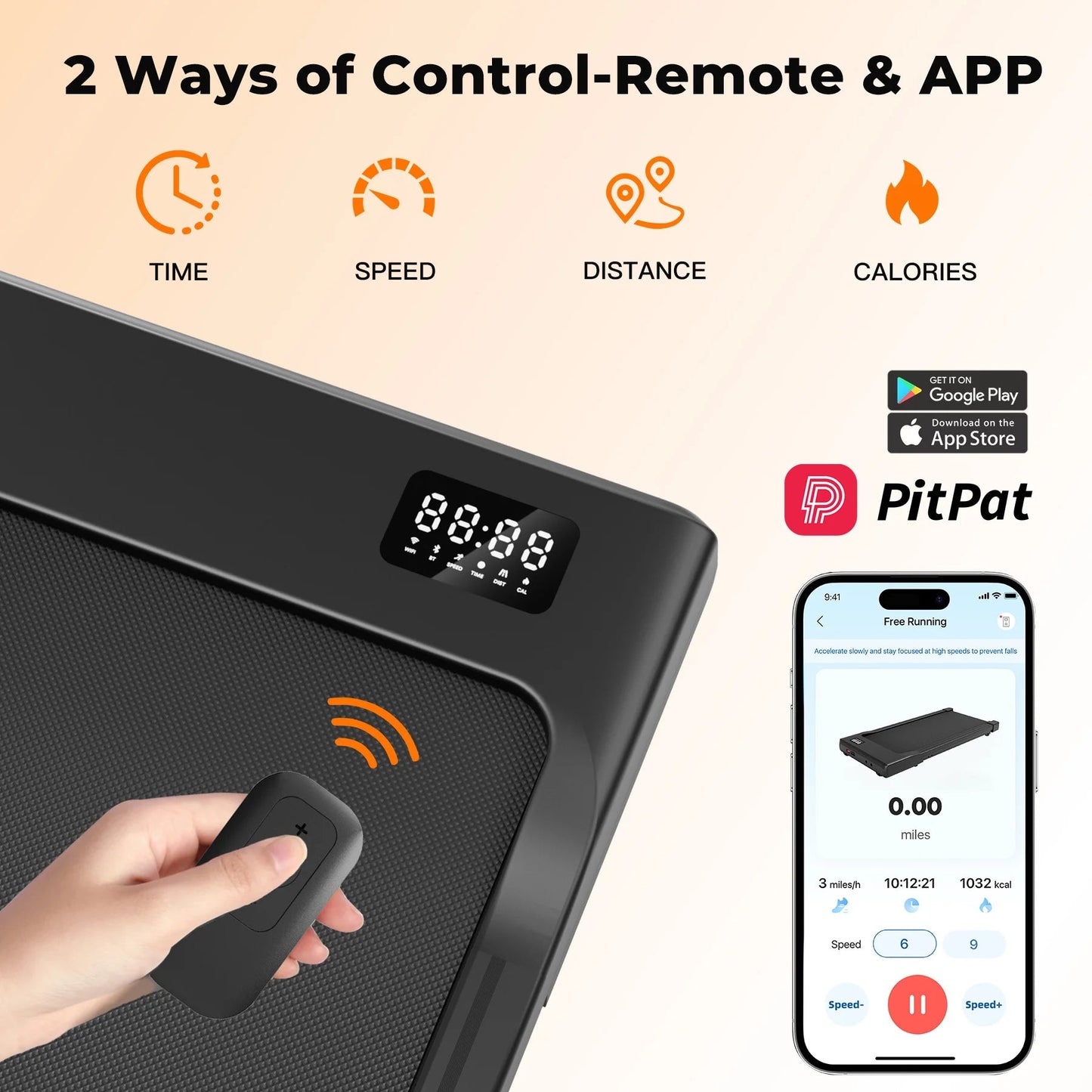 Walking Pad Under Desk Treadmill 2 in 1 Portable Treadmill with Remote Control LED Display 2.5HP Walkingpad for Home&Office
