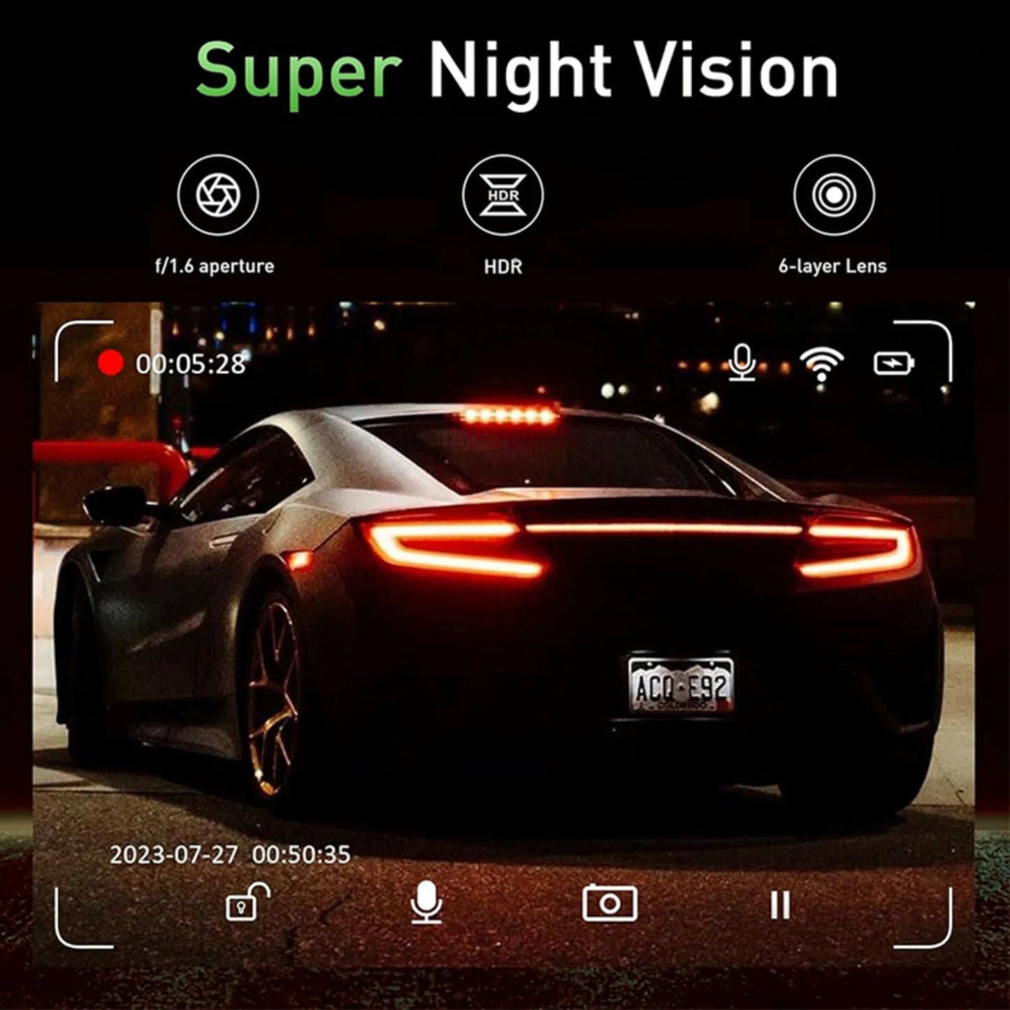 4K WiFi Dual Dash Cam Real 4K Optional rear/ cabin cam Installation 3"IPS NightVision 24H Parking Mode Dashboard Camera Recorder