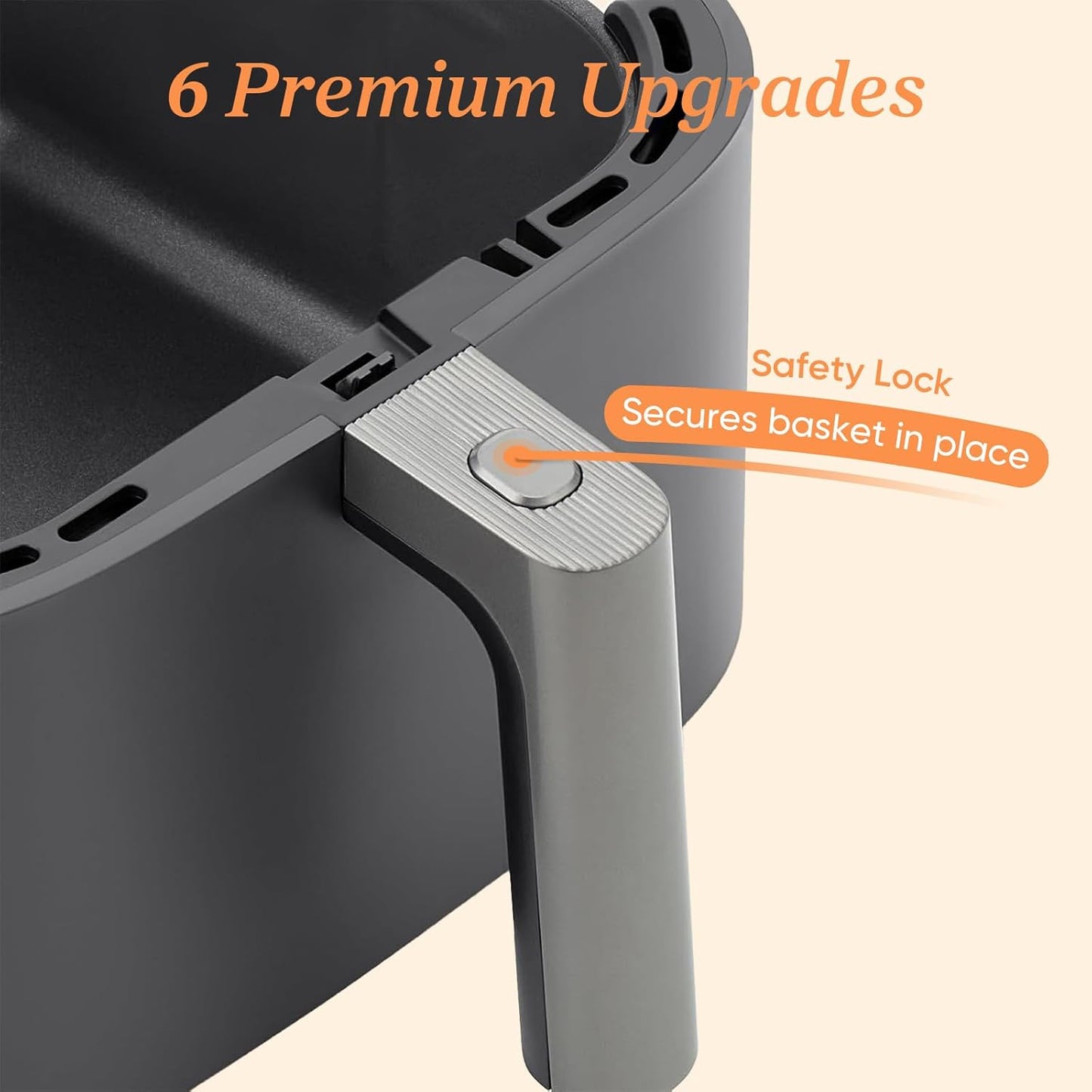 Air Fryer 9-in-1, Compact & Large 6-Qt, Fast Turbo Modes, 90–450°F Precise Heat for Even Results, Up to 95% Less Oil*, Ro