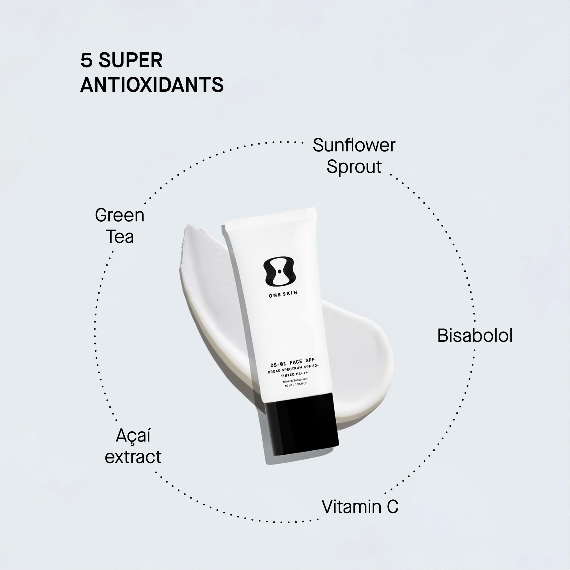 OneSkin FACE SPF OS-01 Peptide Broad Spectrum SPF 30+ Mineral Sunscreen- Scientifically Proven to Protect Skin from UV Aging, Includes Potent Antioxidants (Untinted)