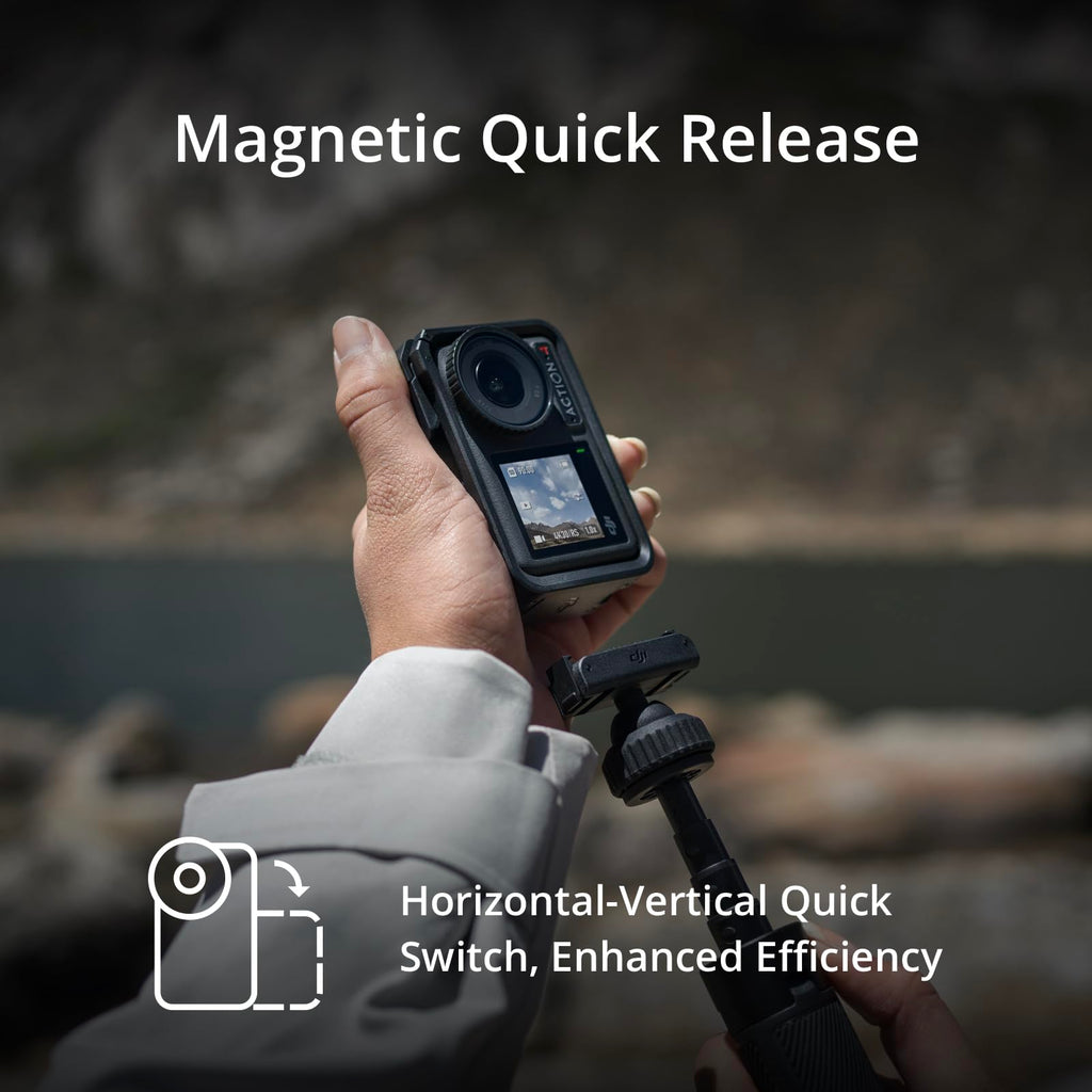 DJI Osmo Action 4 Adventure Combo, Waterproof Action Camera with 1/1.3" Sensor, 4K/120fps Video, Stunning Low-Light, 8h Extended Battery Life with 3 Batteries, 1.5m Extension Rod, Battery Case