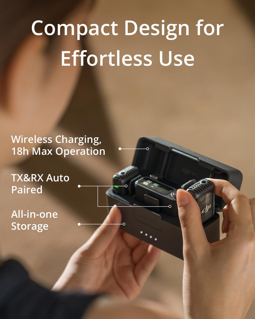 DJI Mic 2 (2 TX + 1 RX + Charging Case), All-in-one Wireless Microphone, Intelligent Noise Cancelling, 32-bit Float Internal Recording, 250m (820 ft.) Range, Microphone for iPhone, Android, Camera