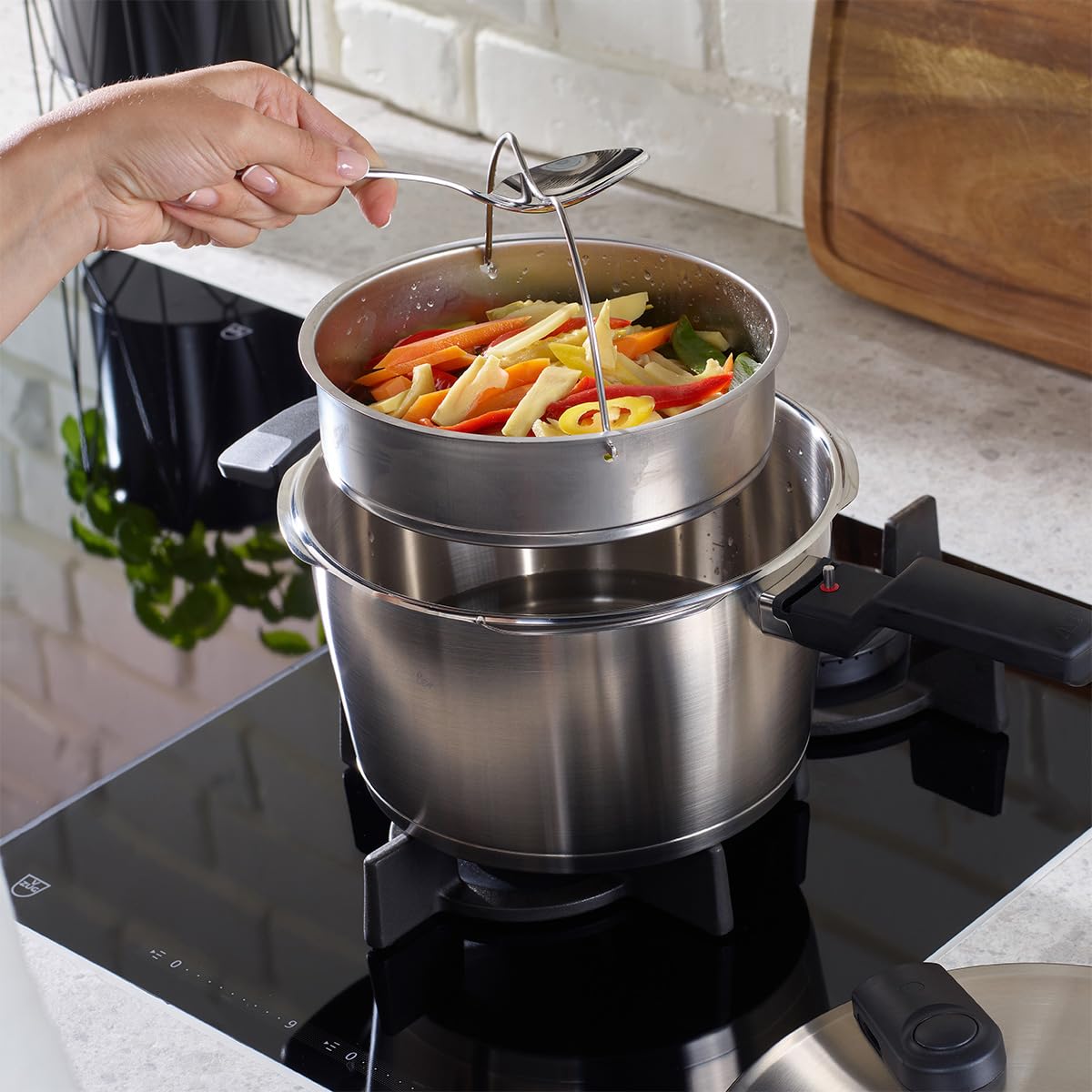 Fissler Vitavit Premium Pressure Cooker with Steamer Insert, 8.5 Quart