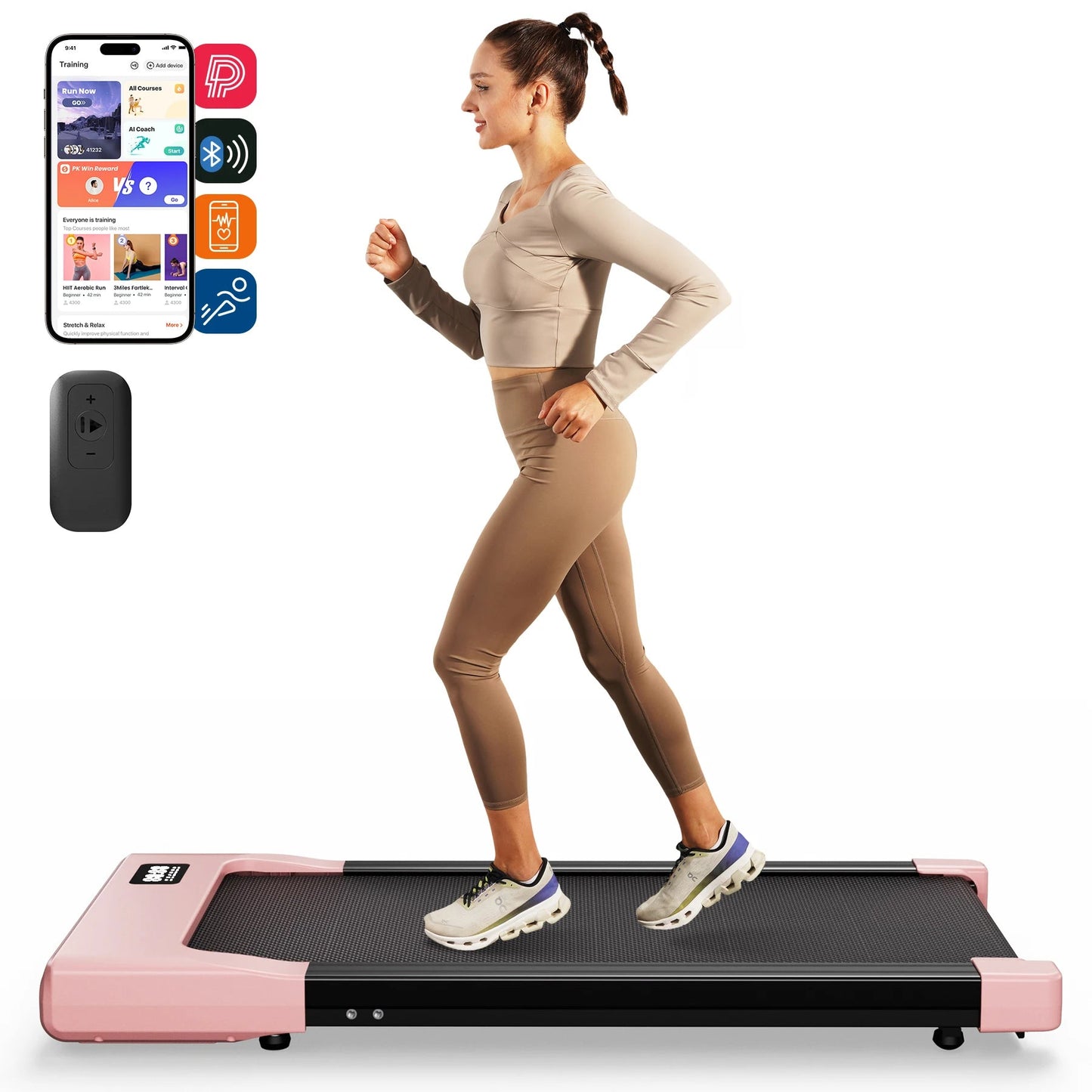 Walking Pad Under Desk Treadmill 2 in 1 Portable Treadmill with Remote Control LED Display 2.5HP Walkingpad for Home&Office