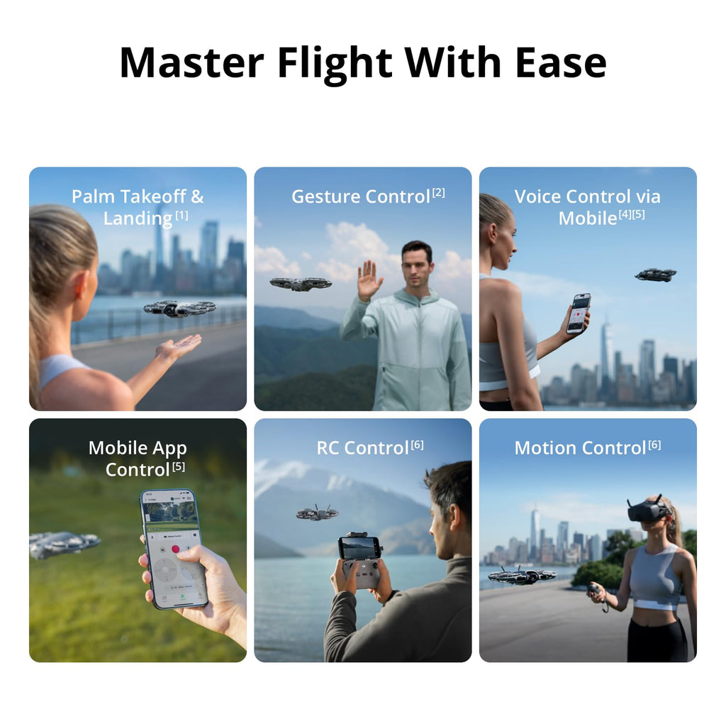 DJI Neo 2 (Drone Only), Lightweight 4K Drone With Camera, Palm Takeoff & Landing, Gesture Control, ActiveTrack, Omnidirectional Obstacle Sensing