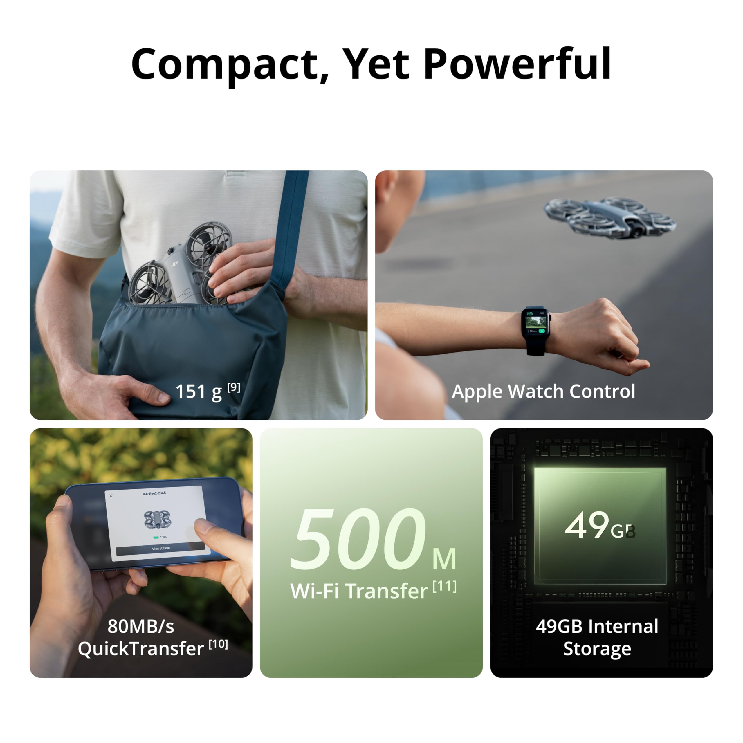 DJI Neo 2 (Drone Only), Lightweight 4K Drone With Camera, Palm Takeoff & Landing, Gesture Control, ActiveTrack, Omnidirectional Obstacle Sensing