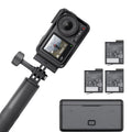 DJI Osmo Action 4 Adventure Combo, Waterproof Action Camera with 1/1.3" Sensor, 4K/120fps Video, Stunning Low-Light, 8h Extended Battery Life with 3 Batteries, 1.5m Extension Rod, Battery Case
