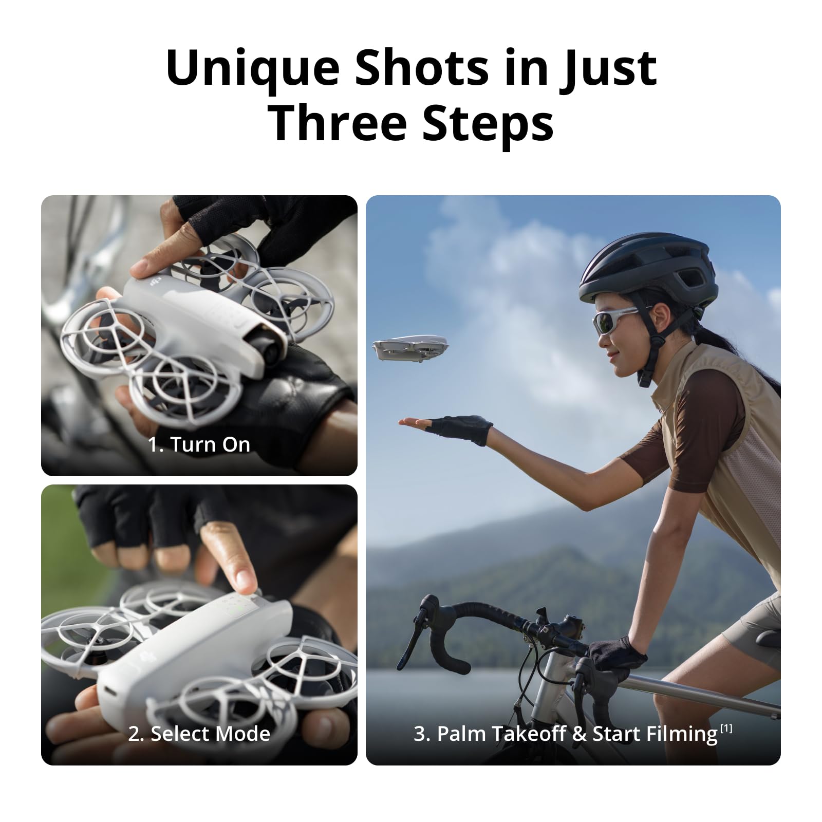 DJI Neo Three-Battery Combo, Mini Drone 4K UHD Camera for Adults, 135g Self Flying Drone That Follows You, Palm Takeoff, Subject Tracking, QuickShots, Stabilized Video (Controller-Free)