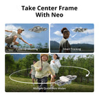DJI Neo Two-Battery Combo, Mini Drone with 4K UHD Camera for Adults, 135g Follow Me Drone with Palm Takeoff, AI Subject Tracking, QuickShots, Stabilized Video, Propeller Guard (Controller-Free)