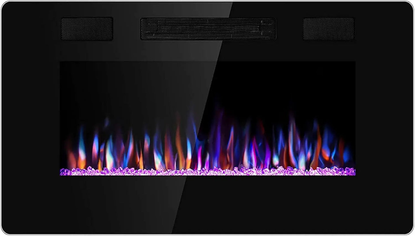 Antarctic Star 30/36/42/50/60/68 Inch Electric Fireplace in-Wall Recessed and Wall Mounted, Fireplace Heater, Timer, 750/1500W
