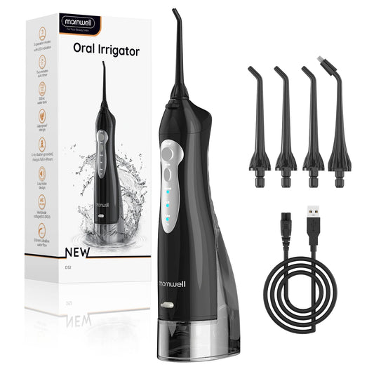 Oral Irrigator D52 Portable Dental Water Flosser USB Rechargeable Water Jet Floss Tooth Pick 4 Jet Tip 300ml 3 Modes Teeth Clean